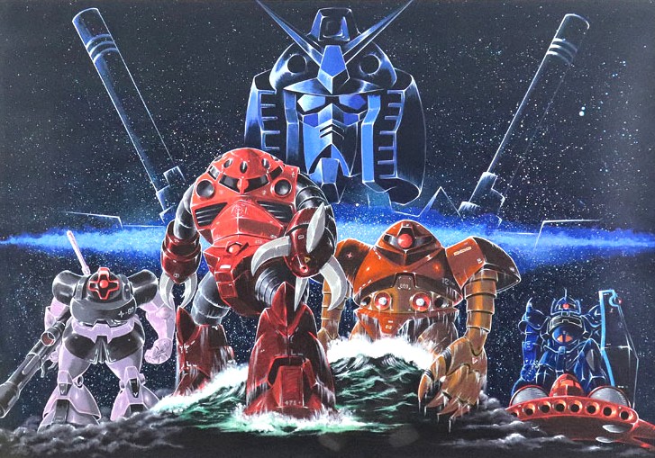 大河原邦男の絵画作品　タイトルは、哀戦士〜機動戦士ガンダムⅡ
